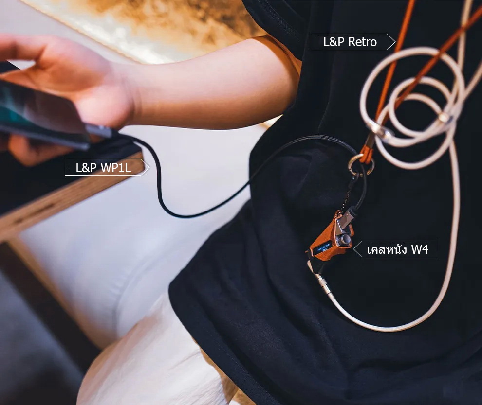 luxury & precision Retro cowhide lanyard เชือกคล้องหนังวัวแฮนด์เมดสไตล์เรโทร สำหรับห้อยคอ