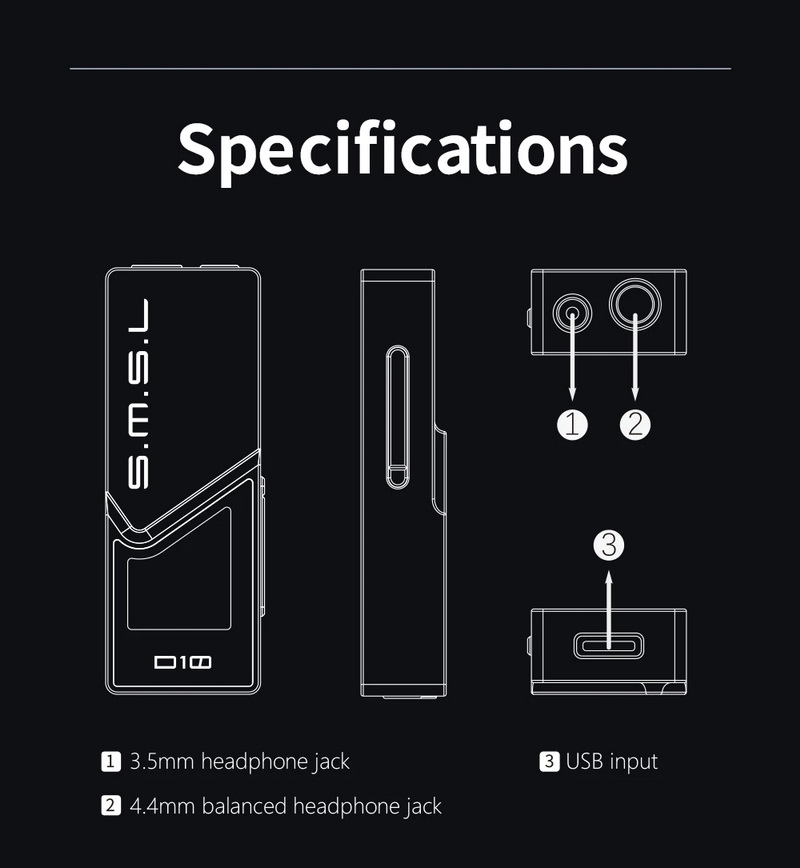 SMSL D10 DAC/AMP พกพา ชิป Cirrus Logic CS43131 x2 รองรับ PCM32bit/384kHz, DSD256 ประกันศูนย์ไทย