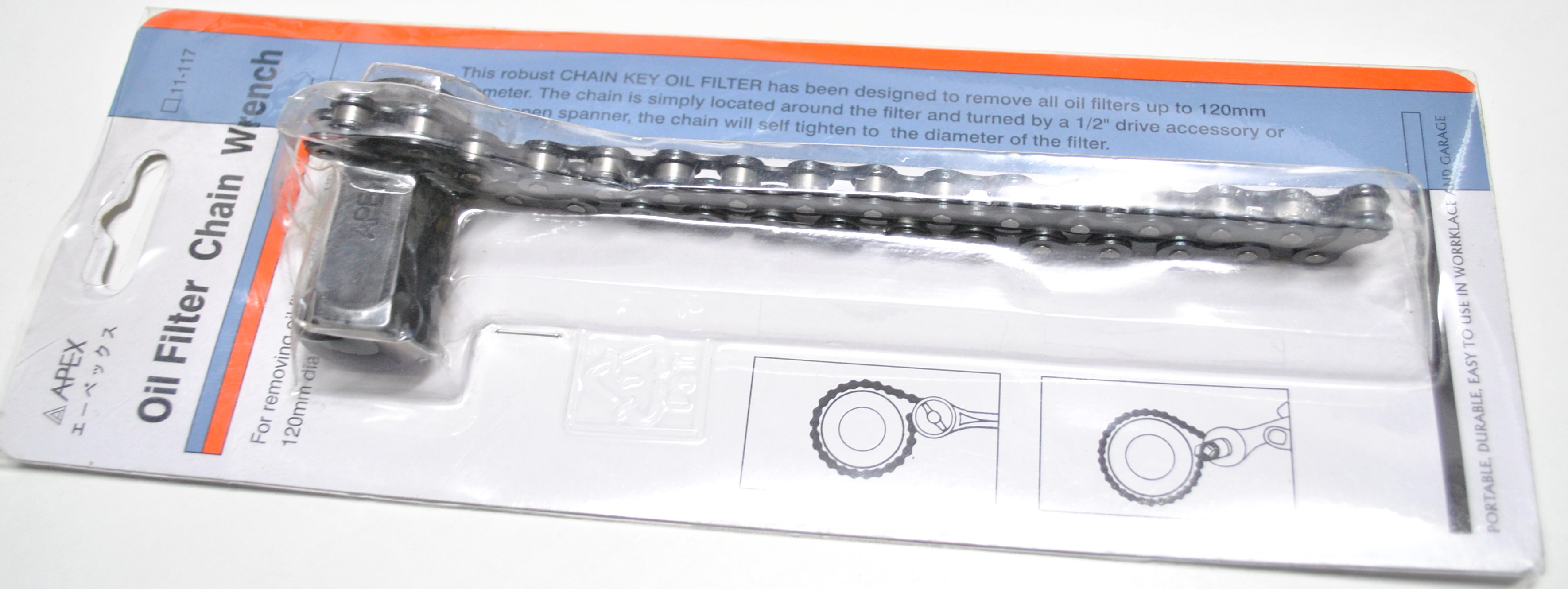 APEX บล็อกถอดไส้หม้อกรอง แบบโซ่ ถอด Ø 70-100 มม. NO.CJ-215
