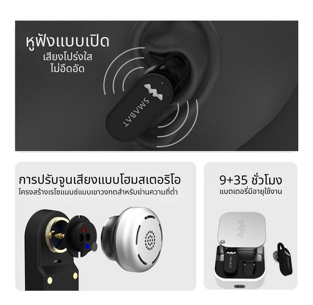 Smabat S2Pro หูฟังไร้สาย TWS รุ่นใหม่ เปลี่ยนไดรเวอร์ได้ ชิป RTL8753 รองรับ บลูทูธ 5.2 ประกันศูนย์ไทย