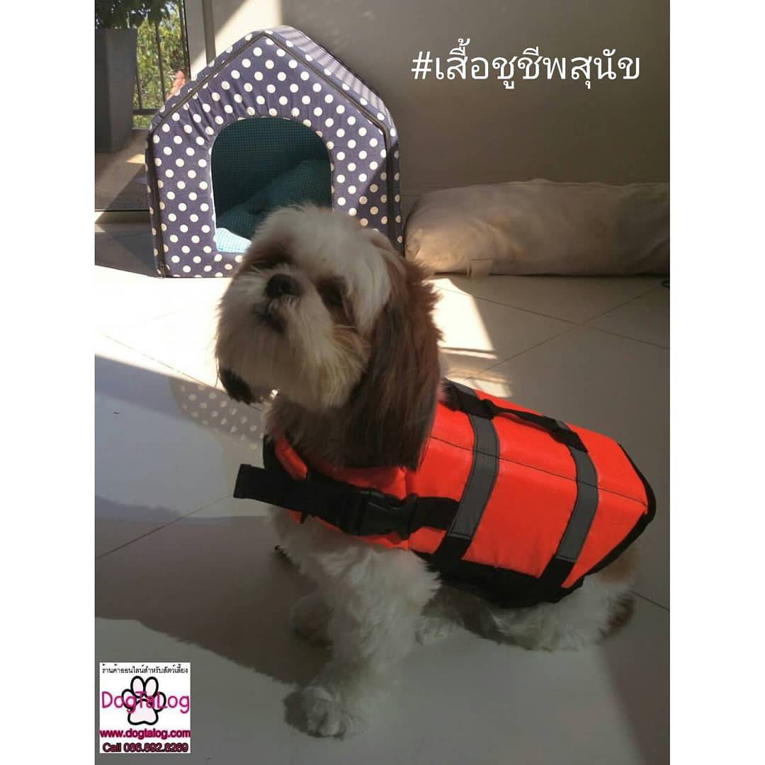 เสื้อชูชีพสุนัข Dogtalog แบบมีรองคอถอดได้ : สีส้ม