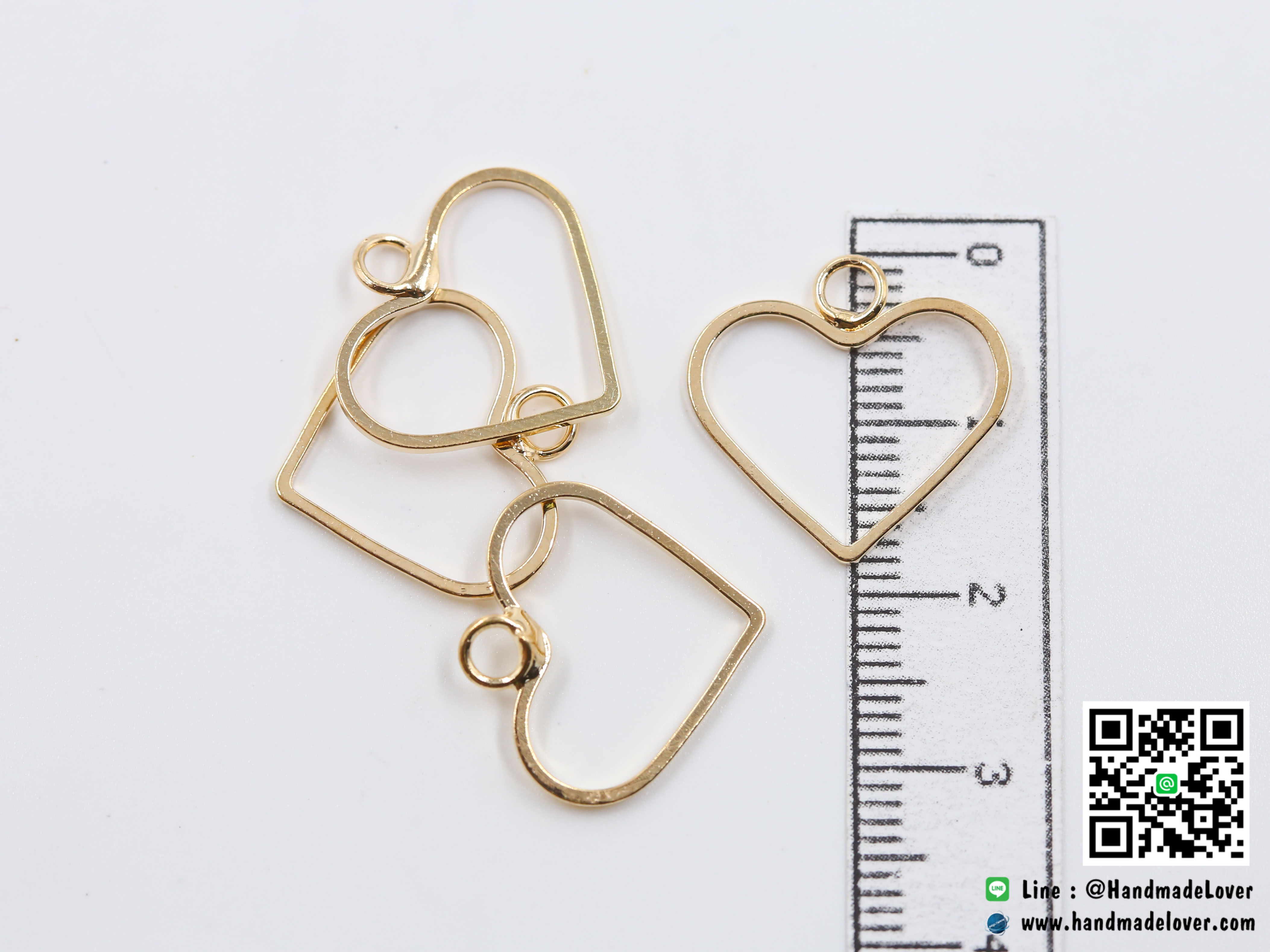 จี้โลหะ สไตล์มินิมอล ( minimal style ) รูปหัวใจ (เล็ก) สีทอง ขนาด 18 mm.