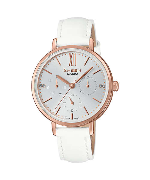 นาฬิกา คาสิโอ Casio SHEEN MULTI-HAND SHE-3064 series รุ่น SHE-3064PGL-7A ของแท้ รับประกัน1ปี
