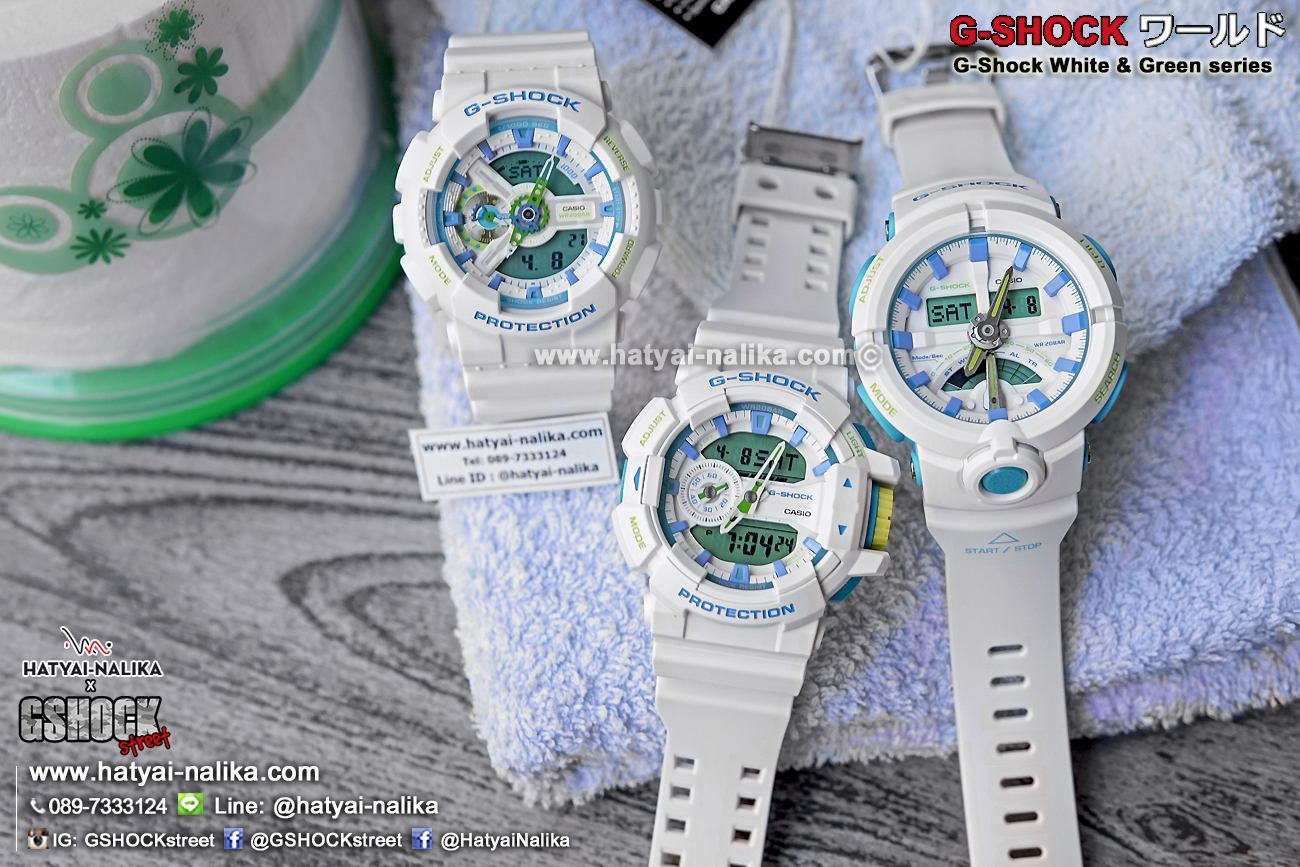 นาฬิกา Casio G-Shock Limited White & mint Green Color series รุ่น GA-110WG-7A ของแท้ รับประกัน1ปี
