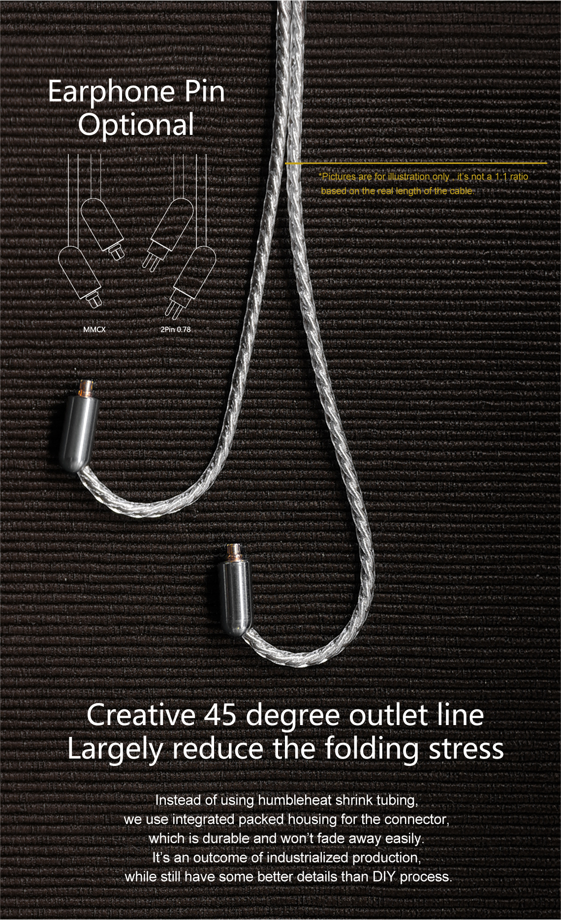 (สินค้ามีตำหนิ) DD BC50B สายอัพเกรดทองแดงชุบเงินถัก 7N OCC ยาว 50CM