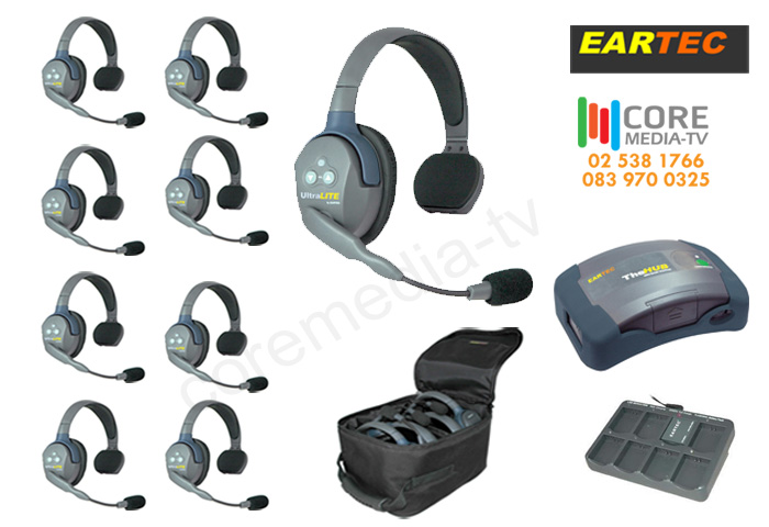 Eartec Ultra Lite HUB Person Setup - 9 Single Ear Headsets