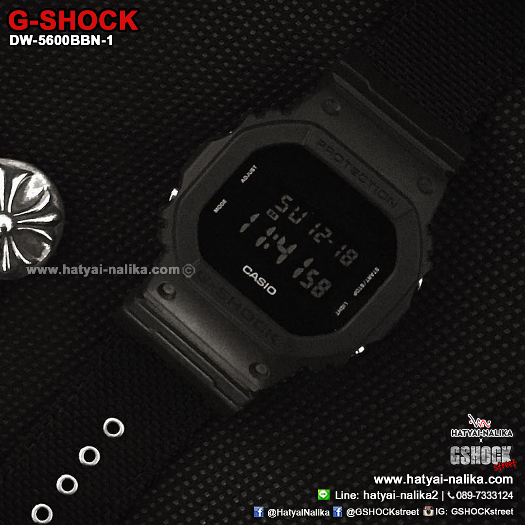 นาฬิกา Casio G-Shock Limited Black out Basic Nilon band series รุ่น DW-5600BBN-1 ของแท้ รับประกัน1ปี