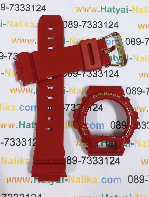 กรอบ สาย นาฬิกา G-shock ของแท้ แดงเงา-ตะขอทอง (DW-6930)