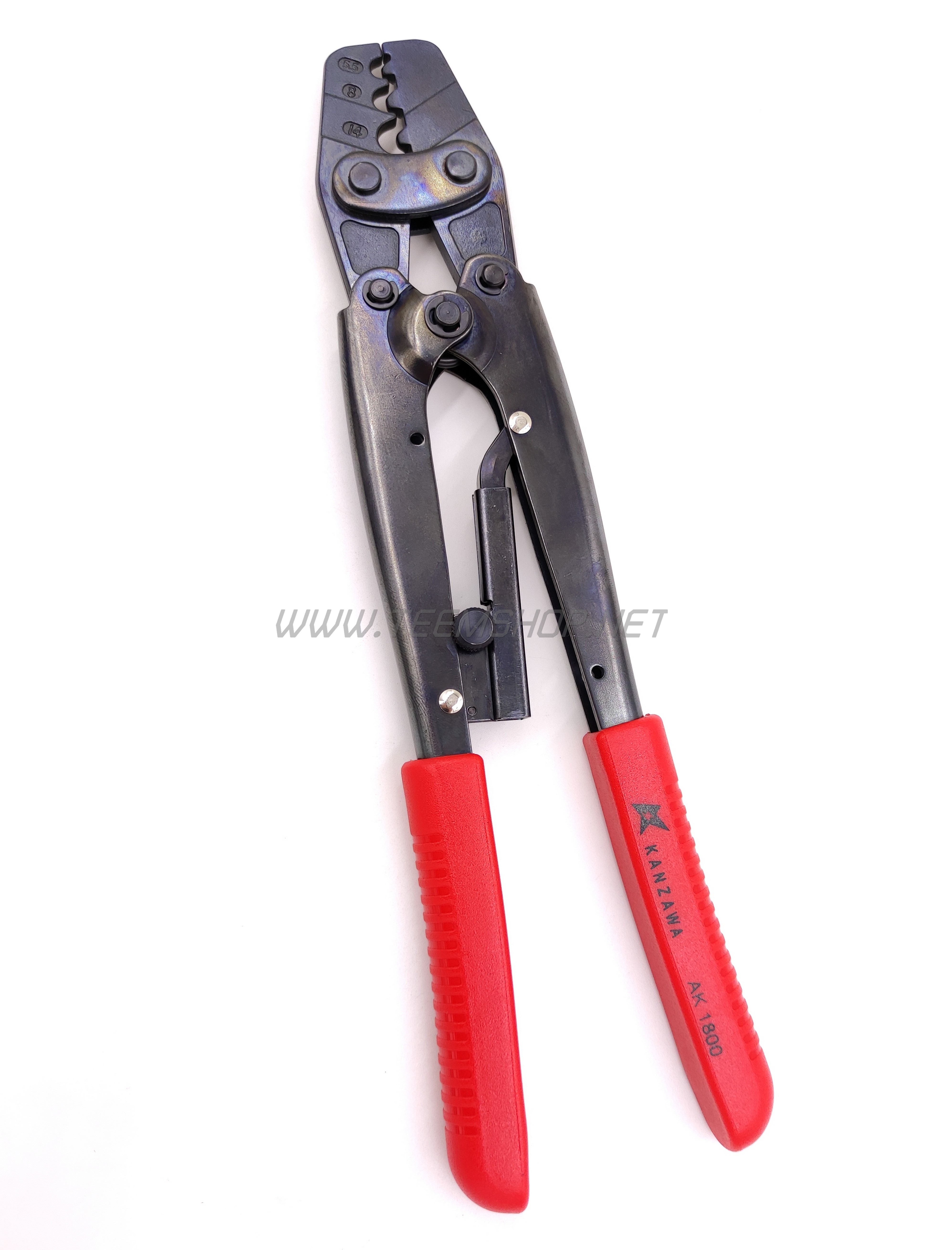 KANZAWA คีมย้ำหัวสาย NO.AK1800 ย้ำหางปลา Made in Taiwan