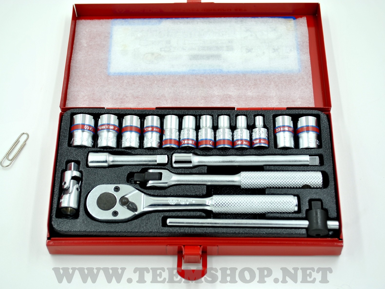 KINGTONY บล็อกชุด 1/4" 18ตัวชุด NO.2519SR (ระบบนิ้ว) Made in Taiwan