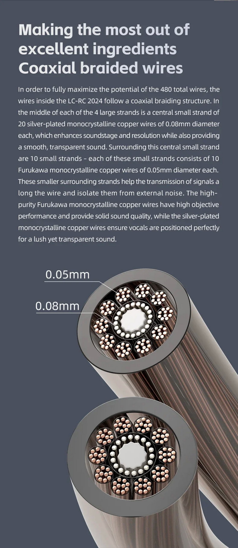 FiiO LC-RC 2024 รุ่นใหม่ปี 2024 สายอัพเกรดหูฟังทองแดงผลึกเดี่ยว Furukawa ถอดเปลี่ยนปลั๊กได้ ประกันศูนย์ไทย