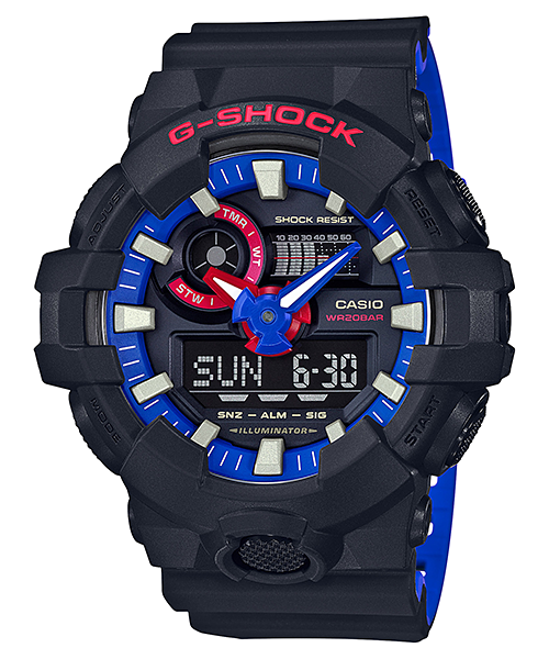 นาฬิกา Casio G-SHOCK Limited Layered Tricolor series รุ่น GA-700LT-1A "PEPSI" ของแท้ รับประกัน1ปี