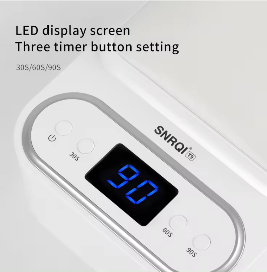 เครื่องอบเจล SNRQI T9 มีเบาะรองมือ เปิดปิดอัตโนมัติ หลอดไฟถึง48ดวง ครอบคุมทุกมุม ถอดฐานได้