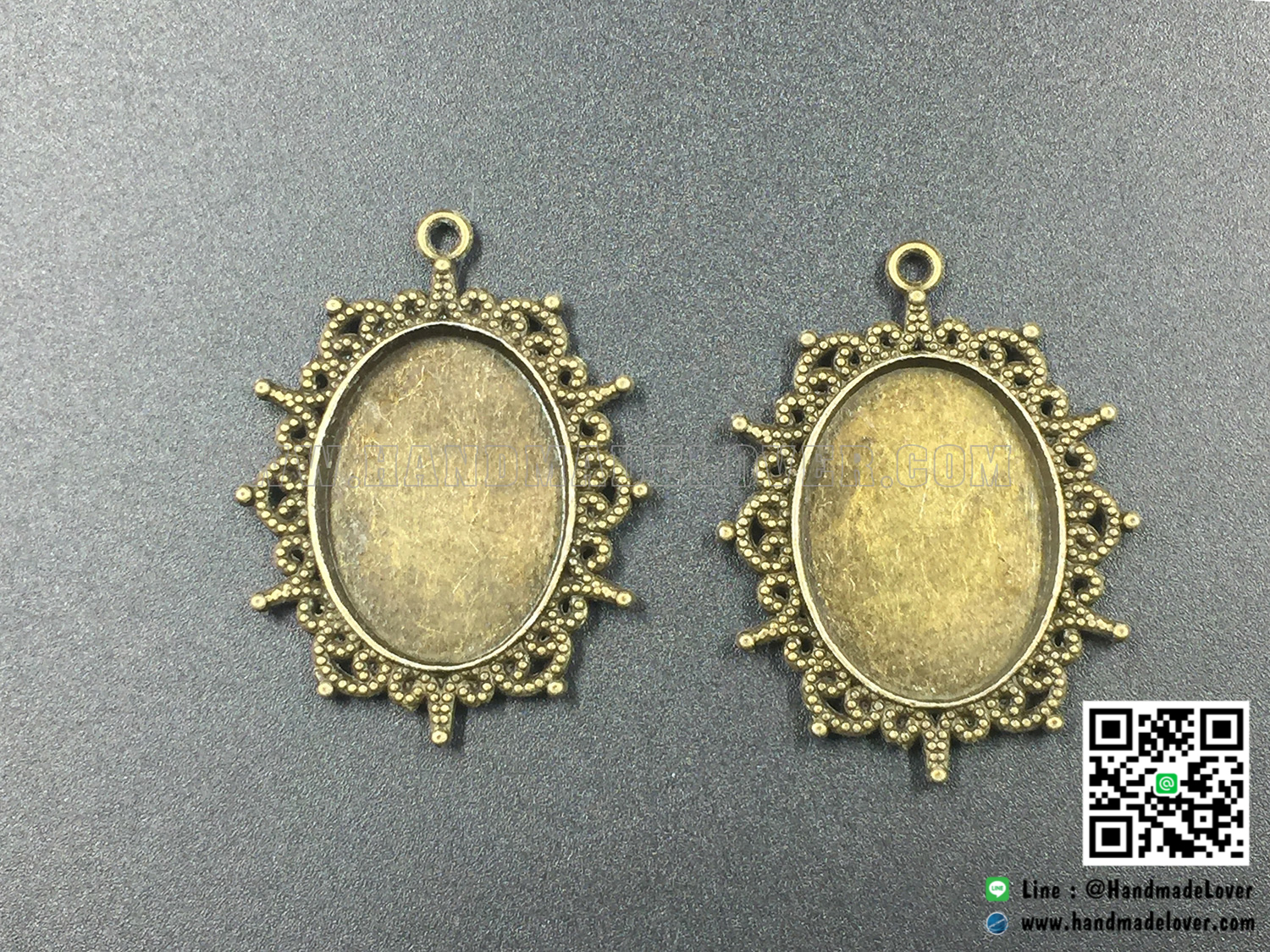 จี้โลหะ สีทองรมดำ กรอบรูป (เฉพาะกรอบ)