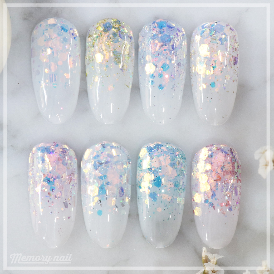Mermaid diamond glitter กากเพชรติดเล็บ กากเพชรคละขนาด เกร็ดใหญ่พิเศษ กระปุกใหญ่ 8 สี สีสวย สุดคุ้ม