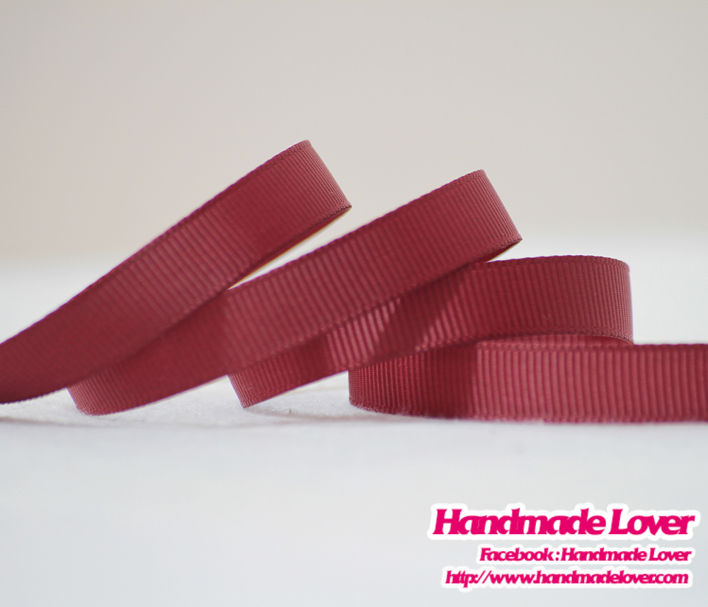 ริบบิ้นผ้า กรอสเกรน สีแดงเลือดหมูอ่อน