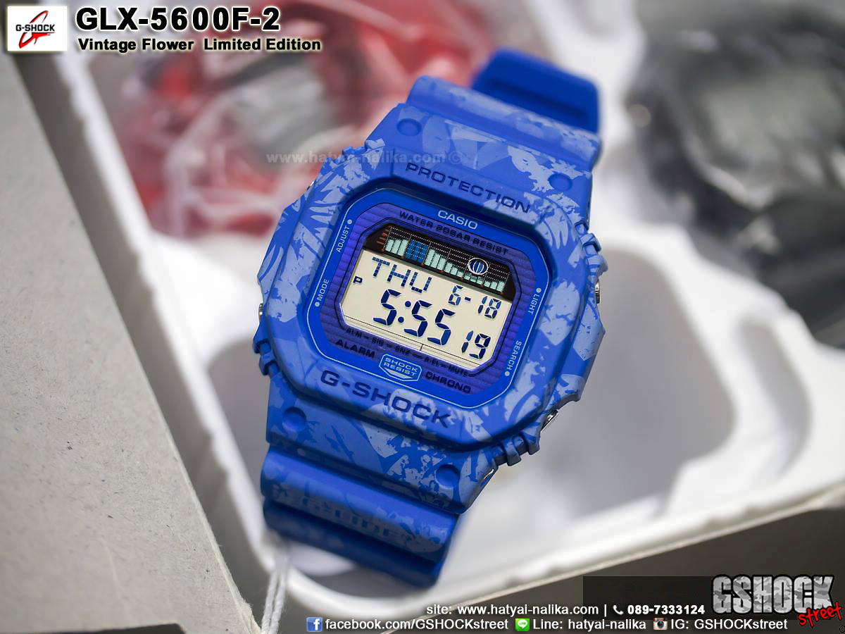 นาฬิกา Casio G-Shock Limited Vintage Flower Pattern series รุ่น GLX-5600F-2 "บลูฮาวาย" ของแท้ รับประกัน1ปี