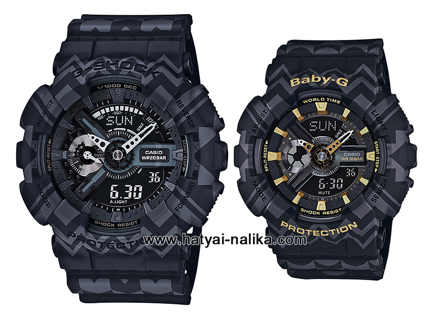 นาฬิกา คาสิโอ Casio G-Shock x Baby-G เซ็ตคู่รัก Tribal Pattern รุ่น GA-110TP-1A x BA-110TP-1A Pair set ของแท้ รับประกัน 1 ปี