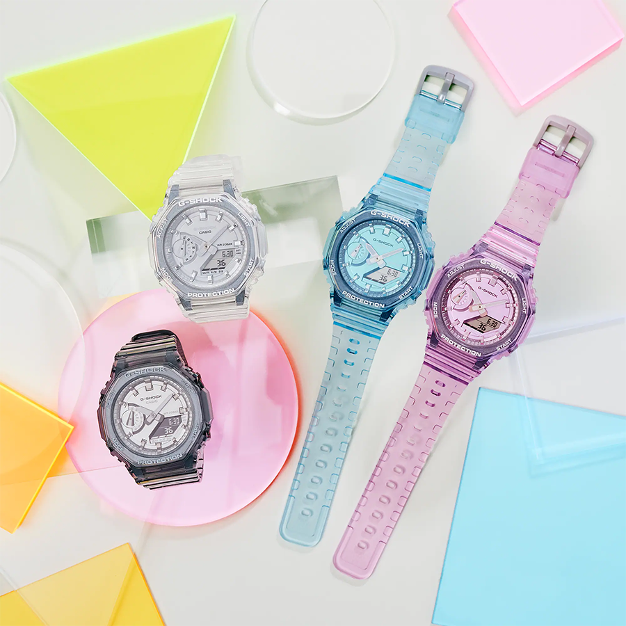 นาฬิกา Casio G-Shock Women ไซส์มินิ GMA-S2100SK Metallic Skeleton series รุ่น GMA-S2100SK-4A ของแท้ รับประกัน1ปี