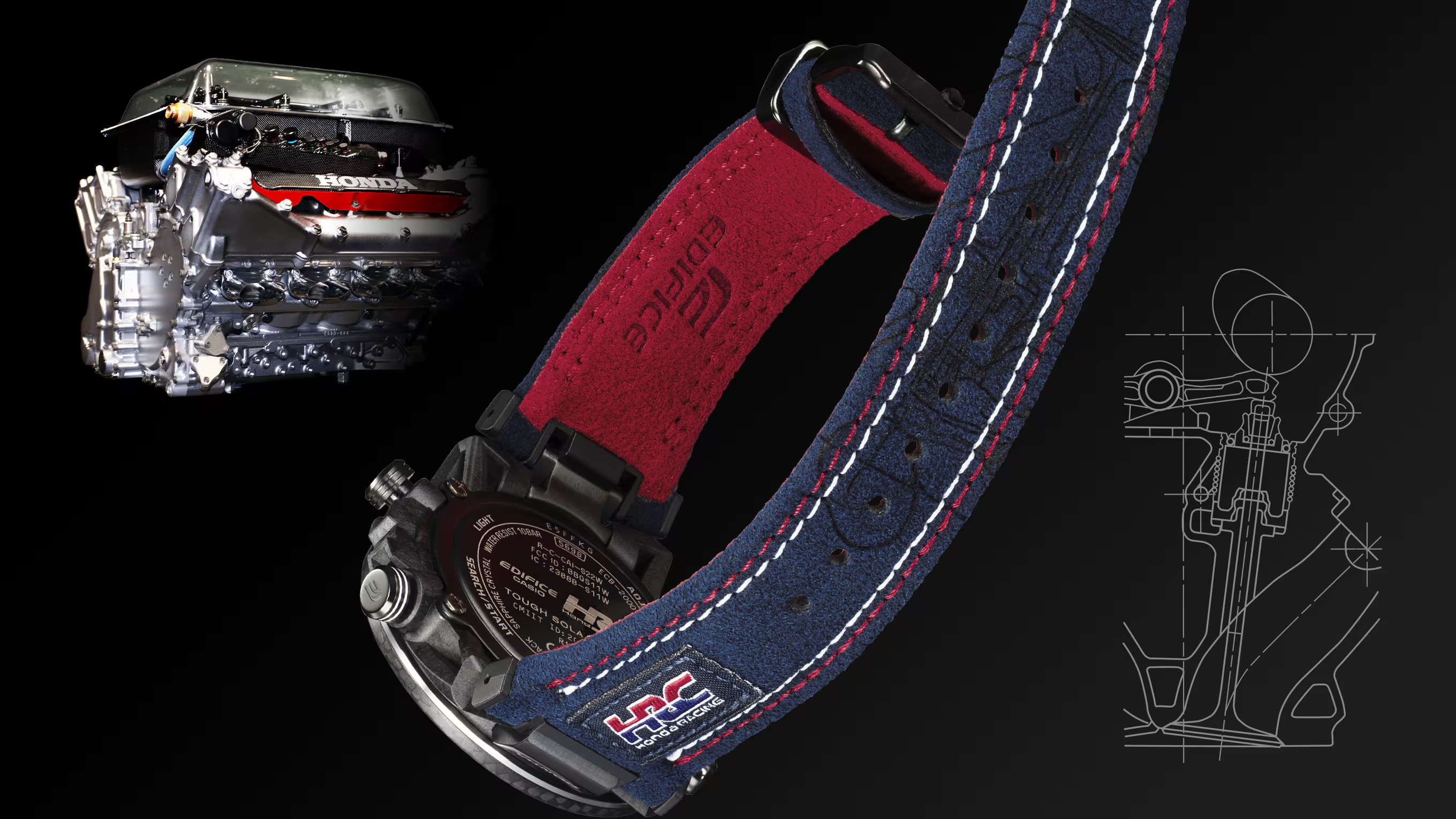 นาฬิกา Casio EDIFICE x Honda Racing Limited รุ่น ECB-2000HR-1A ของแท้ รับประกัน1ปี