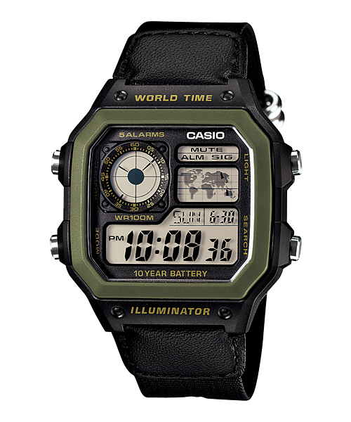 นาฬิกา คาสิโอ Casio 10 YEAR BATTERY รุ่น AE-1200WHB-1BV ของแท้ รับประกัน1ปี