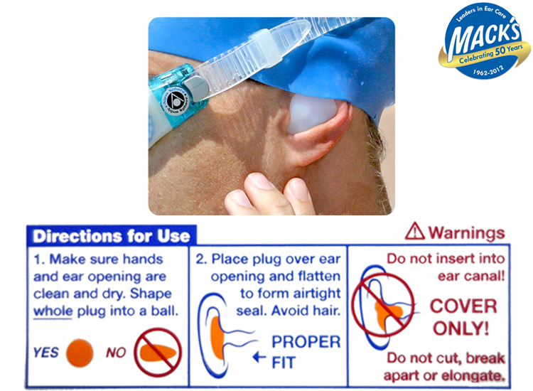 EAR PLUG mack's 6 pairs (waterproof)