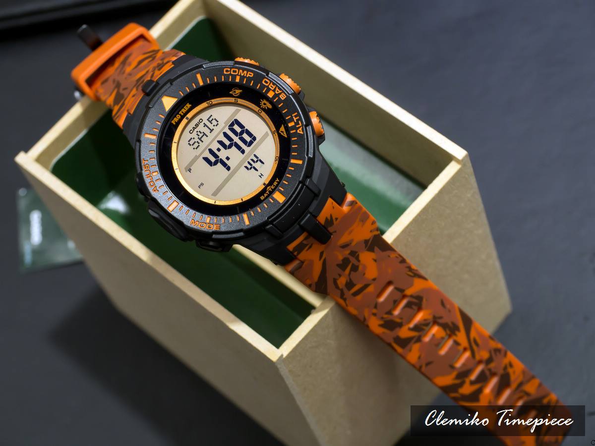 นาฬิกา คาสิโอ Casio PRO TREK รุ่น PRG-300CM-4 ลายพรางส้ม