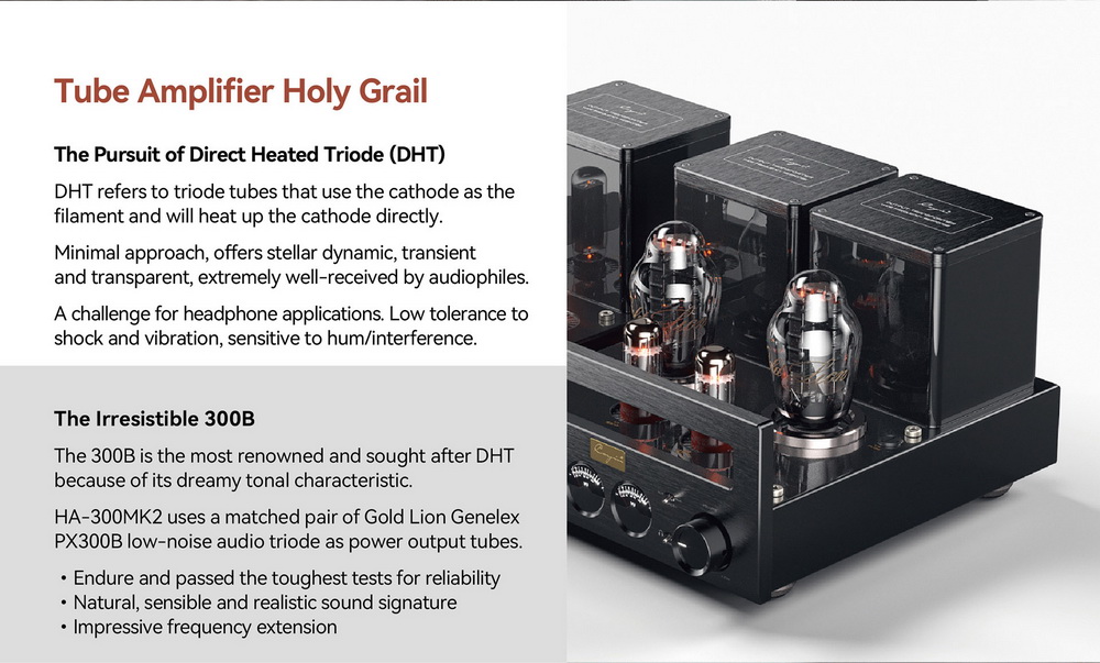 ขาย Cayin HA-300MK2 แอมป์ตั้งโต๊ะหลอดแก้วสูญญากาศ แบบ Direct Heated Triode
