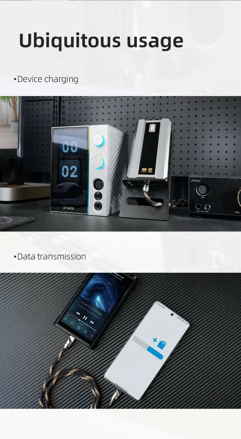 FiiO LT-TC5 สายชาร์จ/สายดาต้า แบบ TypeC เป็น TypeC เส้นเดียวครบจบในตัว