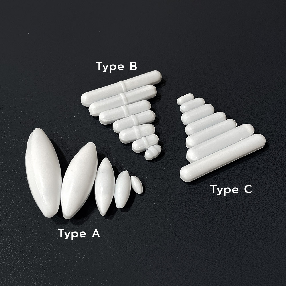 แท่งแม่เหล็กกวนสาร Magnetic Stirring Bars มีให้เลือก 3 แบบ