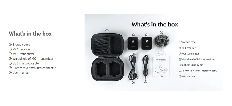 ขาย Hiby MC1 ไมโครโฟน รับ/ส่ง สัญญาณเสียงแบบไร้สาย ประกันศูนย์ไทย