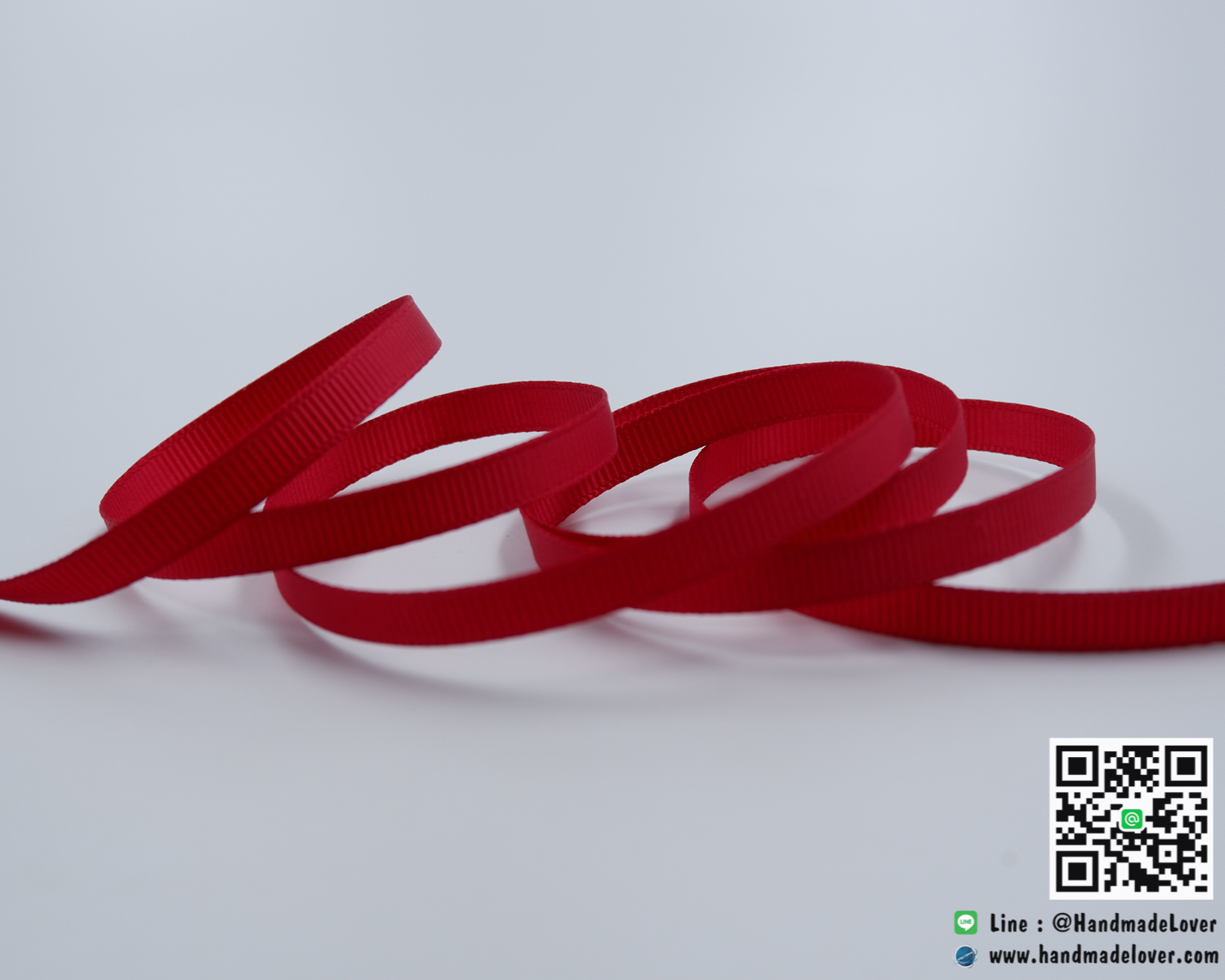 ริบบิ้นผ้า กรอสเกรน สีแดงเข้ม ขนาด กว้าง 6 mm.
