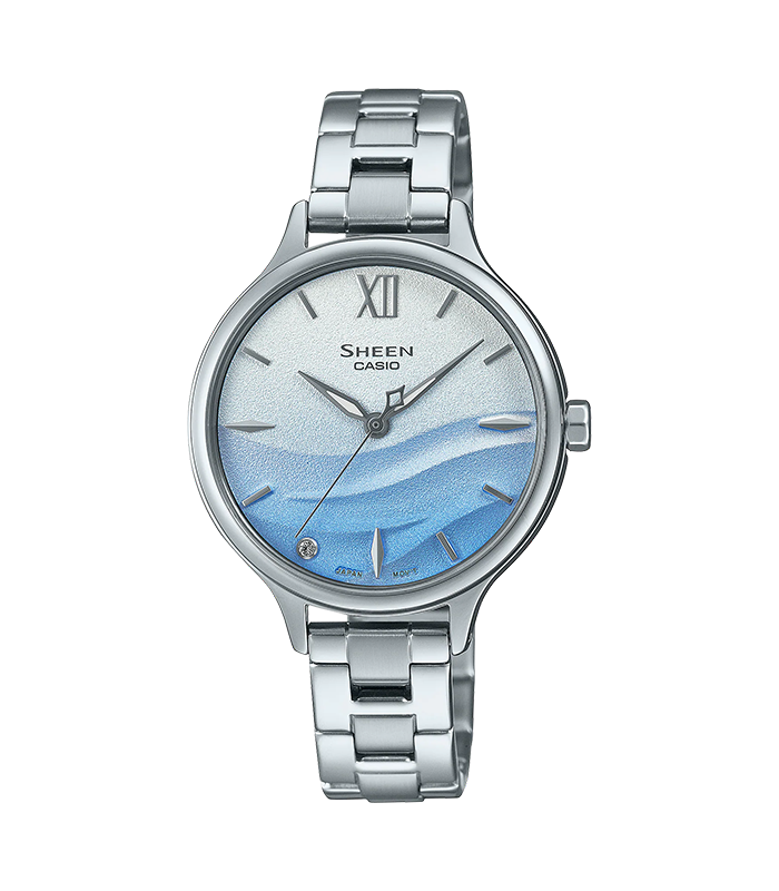 นาฬิกา คาสิโอ Casio SHEEN SAPPHIRE CRYSTAL คริสตัลแซฟไฟร์ SHE-4550 series รุ่น SHE-4550D-2A ของแท้ รับประกัน1ปี