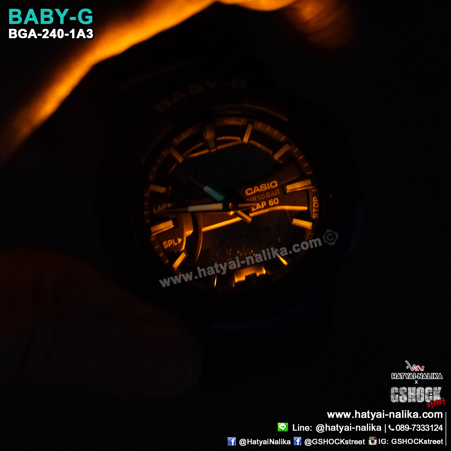 นาฬิกา Casio Baby-G for Running BGA-240 Neon Color series รุ่น BGA-240-1A3 ของแท้ รับประกัน1ปี