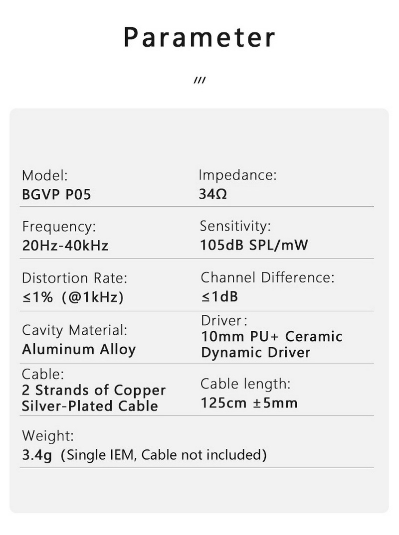 BGVP P05 หูฟัง IEMs ไดร์เวอร์ไดนามิก ระดับ HiFi รองรับ Hi-Res ประกันศูนย์ไทย