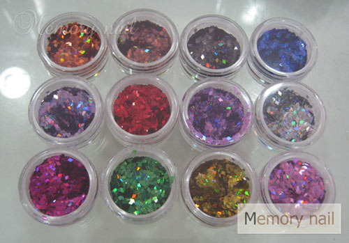 กากเพชร,กากเพชร ใส่ขวดแก้ว,กากเพชรติดเล็บ,กากเพชร ทรงข้าวหลามตัด 