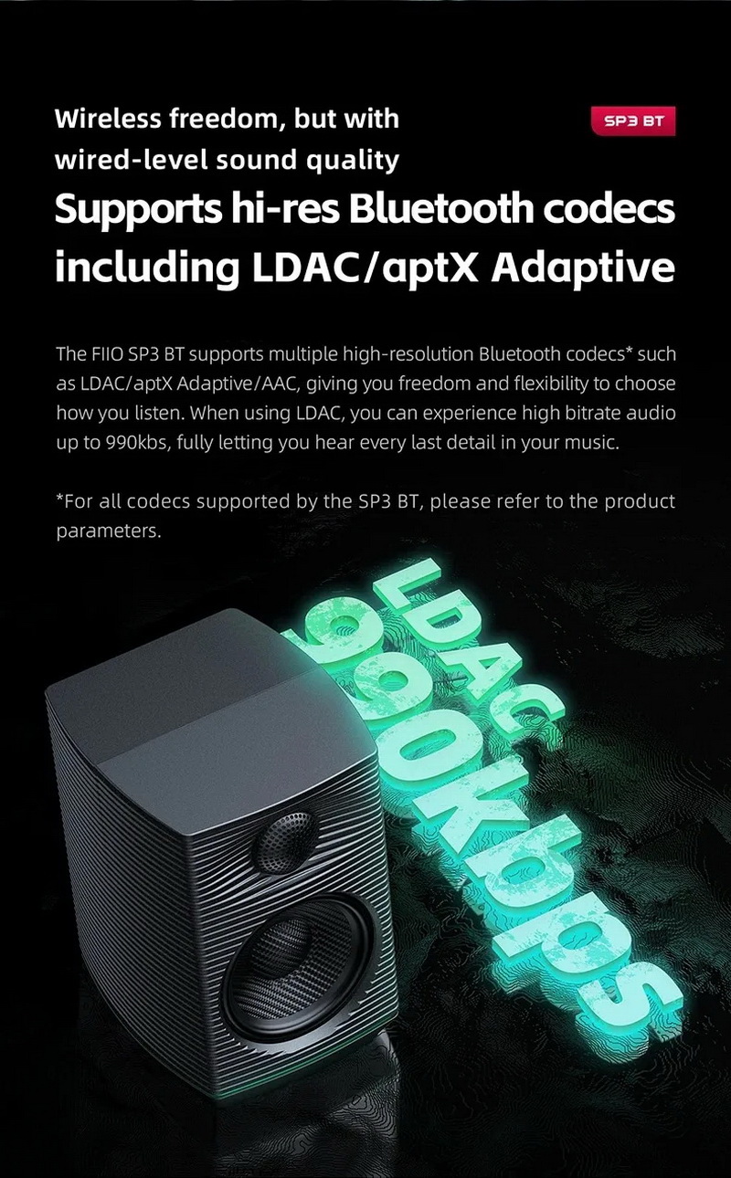 FiiO SP3 BT สุดยอดลำโพง Bluetooth Active Speakers ระดับ High Fidelity รองรับ LDAC, Dual Hi-Res ประกันศูนย์ไทย