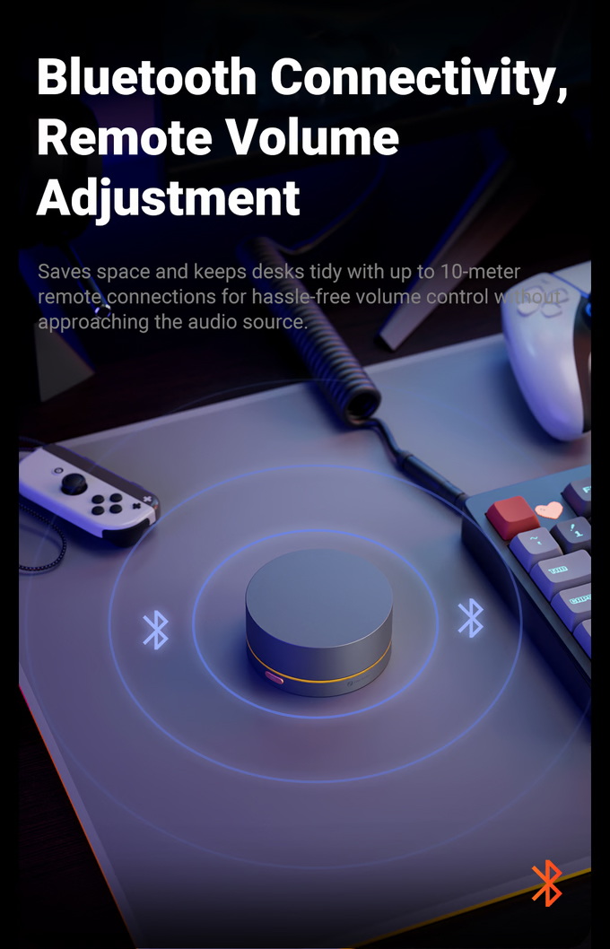 Fosi Audio VOL20 ปุ่มควบคุมระดับเสียงมัลติมีเดียผ่านบลูทูธพร้อมไฟ RGB ประกันศูนย์ไทย