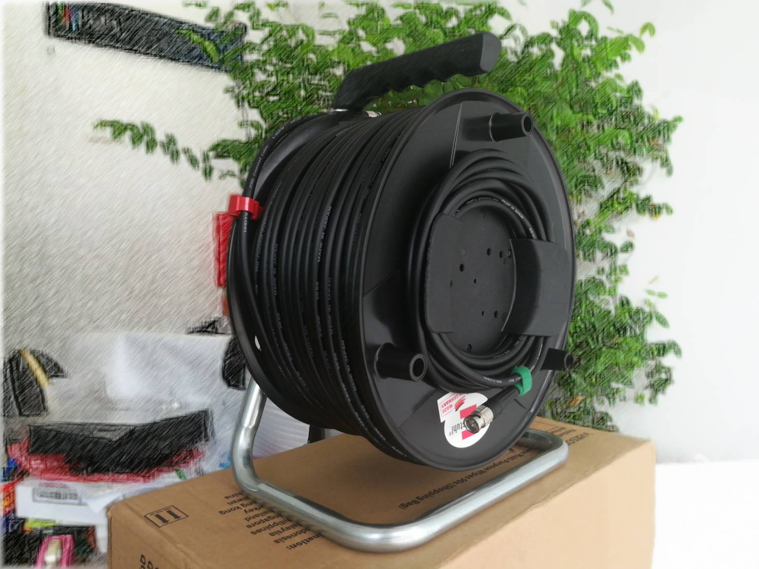 Canare L4.5 CHWS Flexible Coaxial outdoor Cable พร้อมโรลม้วนเก็บสาย 50 เมตร