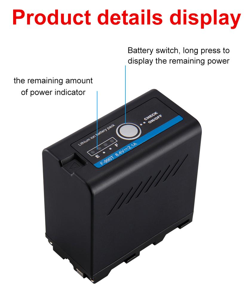 Battery Camera NP F-990T 7800mAh For Sony