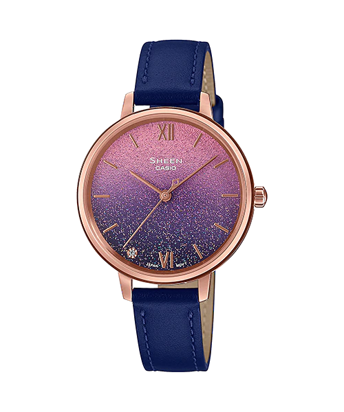 นาฬิกา คาสิโอ Casio SHEEN SAPPHIRE CRYSTAL คริสตัลแซฟไฟร์ SHE-4548 series รุ่น SHE-4548PGL-4A ของแท้ รับประกัน1ปี