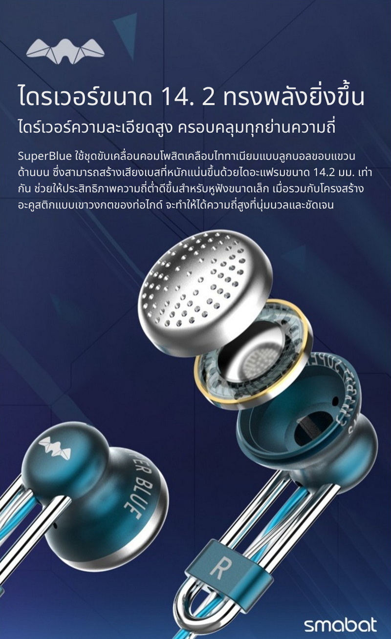 Smabat Superblue หูฟัง Open Earbud หูฟังไฮไฟที่สวมใส่สบายที่สุด ประกันศูนย์ไทย