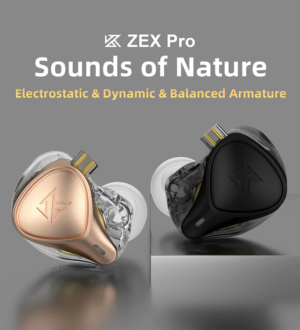 KZ ZEX PRO หูฟัง 3 ไดรเวอร์ 1Electrostatic+1BA+1DD ประกันศูนย์ไทย