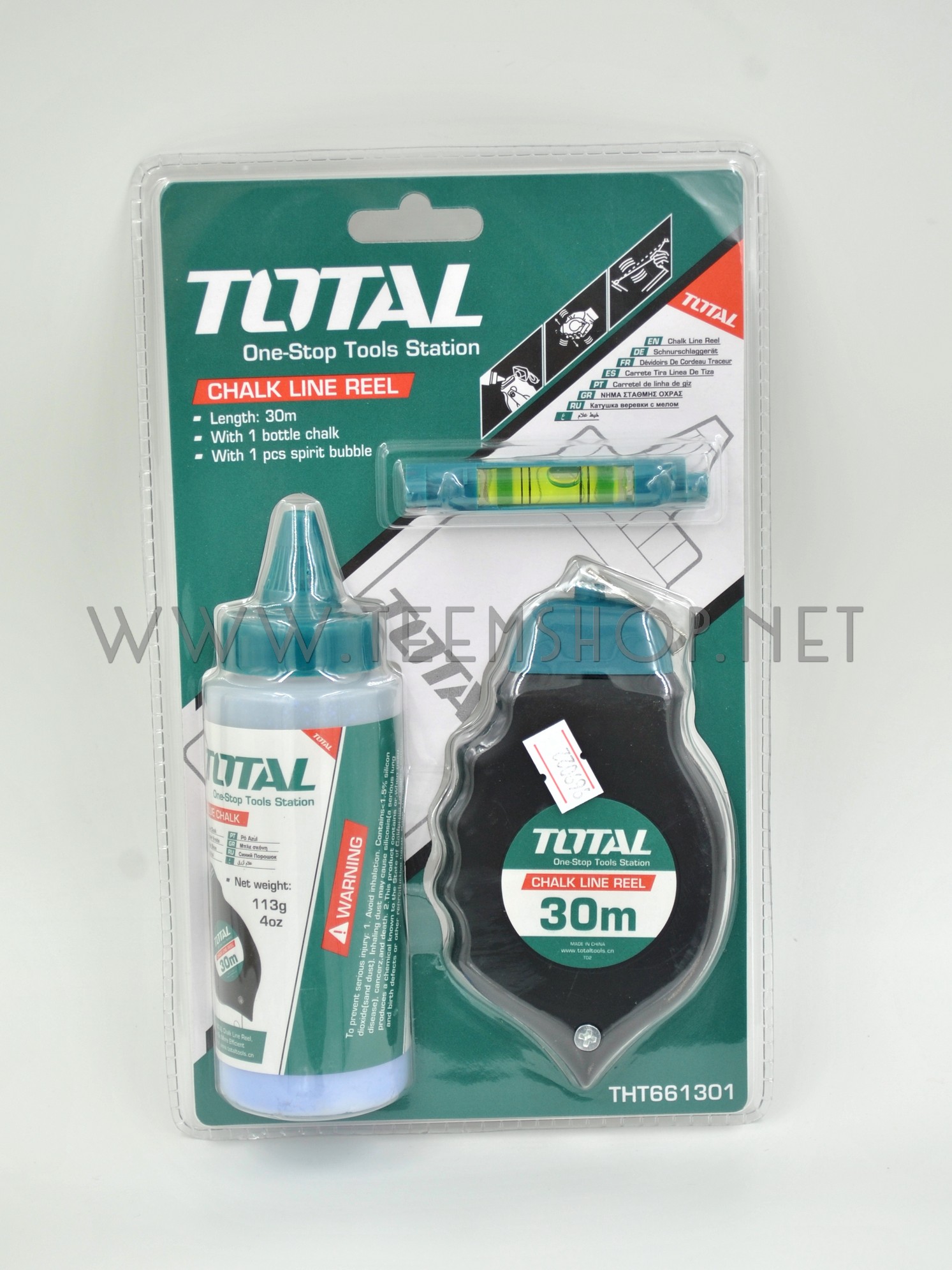 TOTAL ชุดบักเต้าตีเส้นใหญ่ 30m. THT-661301