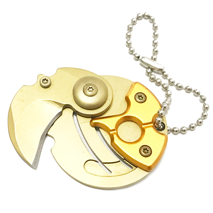 มีดพกห้อยคอ วงกลม (สีทอง-สีดำ)