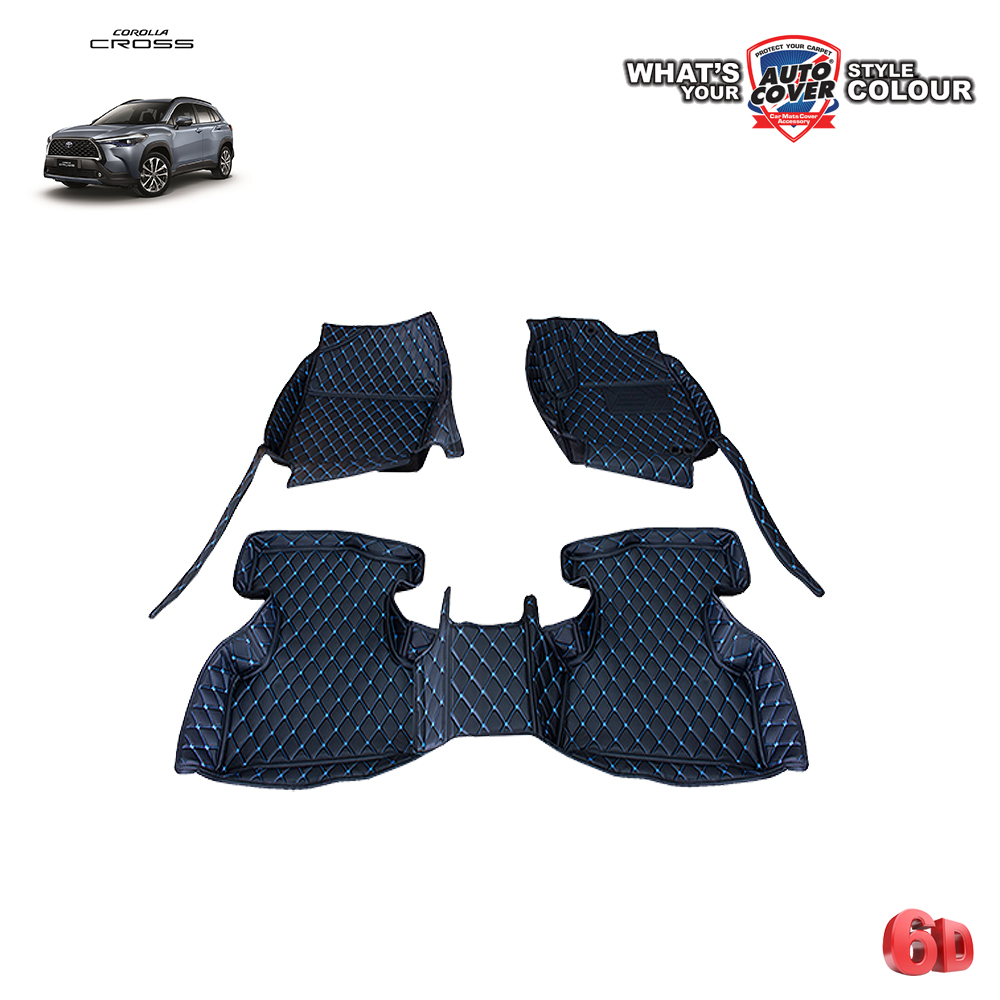 พรมรถยนต์ 6 D Leather Car Mat รถ TOYOTA CROSS ปี 2020-2025 ชุดภายในห้องโดยสาร จำนวน 3 ชิ้น