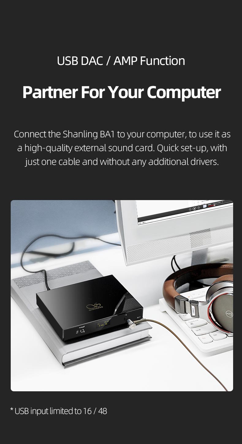 ขาย Shanling BA1 DAC/AMP ตัวรับสัญญาณ Bluetooth แบบตั้งโต๊ะ