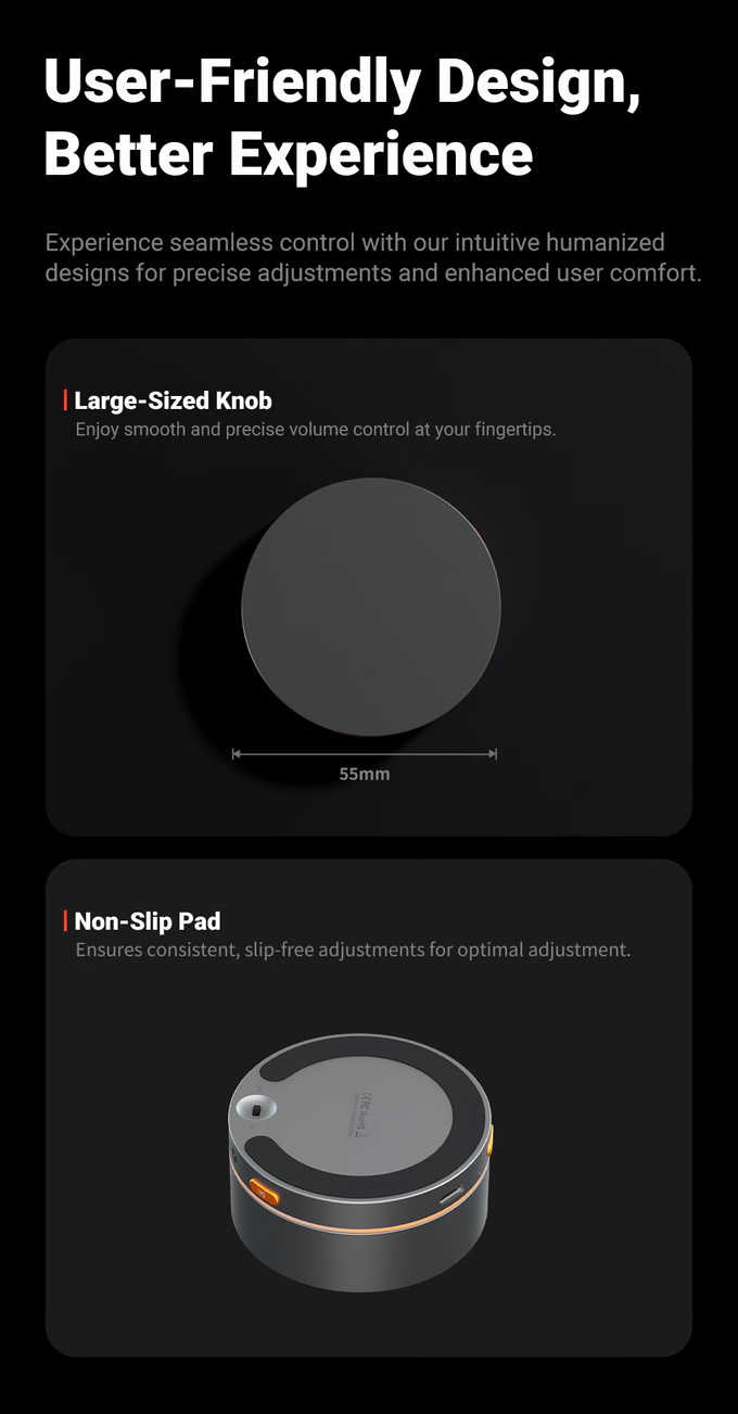 Fosi Audio VOL20 ปุ่มควบคุมระดับเสียงมัลติมีเดียผ่านบลูทูธพร้อมไฟ RGB ประกันศูนย์ไทย