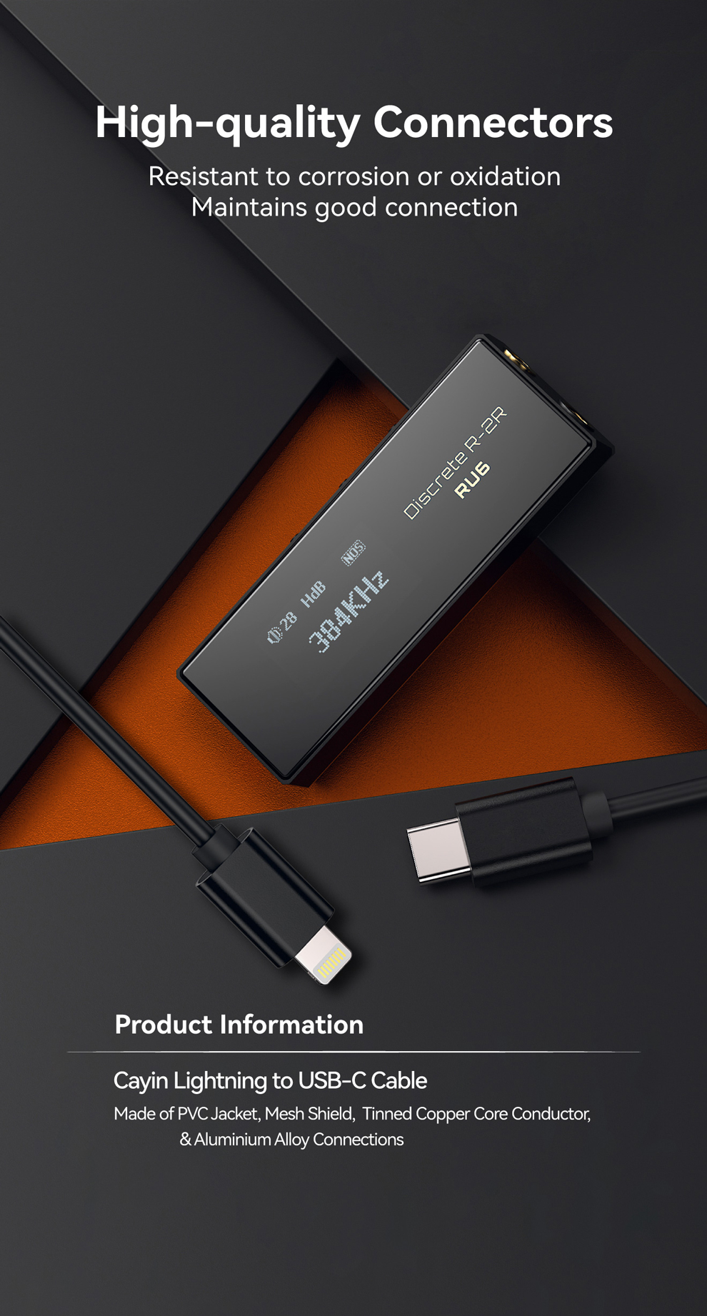 ขาย Cayin CS-L2C สาย Lightning เป็น Type-C สำหรับ RU6 RU7 รองรับ Plug and Play