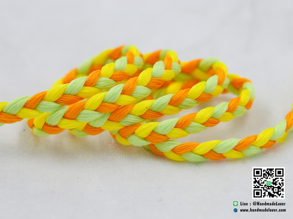 เชือกผ้าถัก ขนาด กว้าง 6 มม สี TA325+TA322+TA323